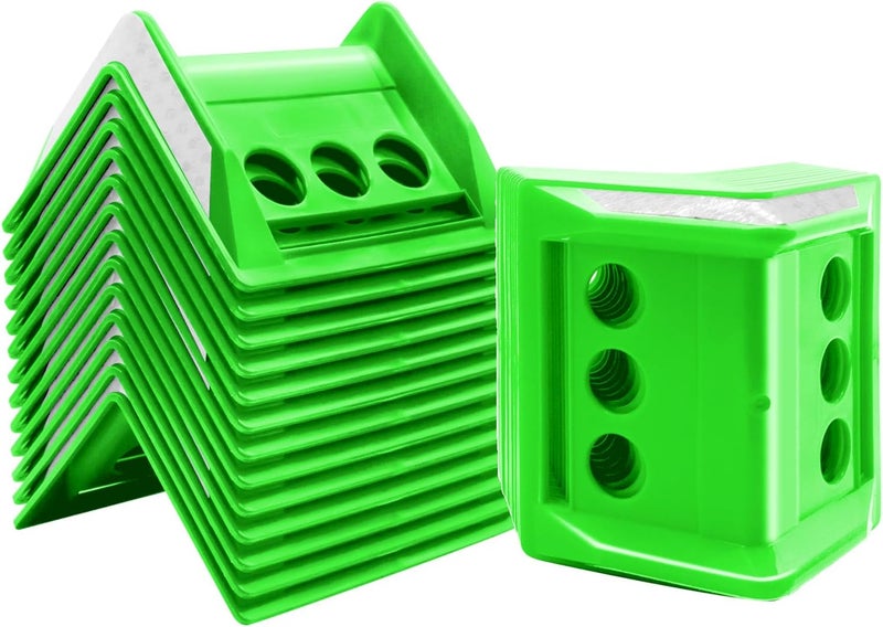 SALUINOKI 24 Pack Flatbed Strap Protector Corner Edge Protector Plastic Green for Cargo Loads Box Truck Equipment Webbing to Protect Cargo - Image 1